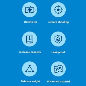 اسباب بازی تفنگ آب پاش شارژی سبز-آبی Electric Water Gun WAKEN 03 _اسباب بازی تفنگ